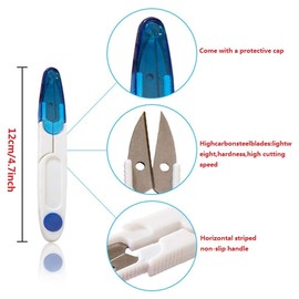 Sewing Snips,8 PCS Sewing Thread Cutters U Shape Thread Snips with Plastic Safety Cover Cross Stitch Scissors Unpicker for Tailor Embroidery Needlework DIY