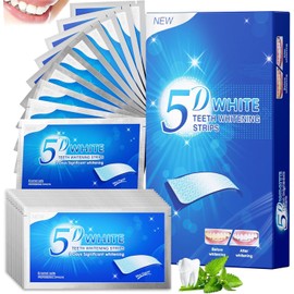 5D Tiras Blanqueadoras Dientes White，7Pares-14 Tira Tiras Blanqueadoras De Dientes，Eficaces Para Limpiar Los Dientes Y Eliminar Manchas De Café Y Bebidas (7)