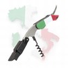 Qpractiko Corkscrew with Teflon Spiral "Italy Flag" (Q042)