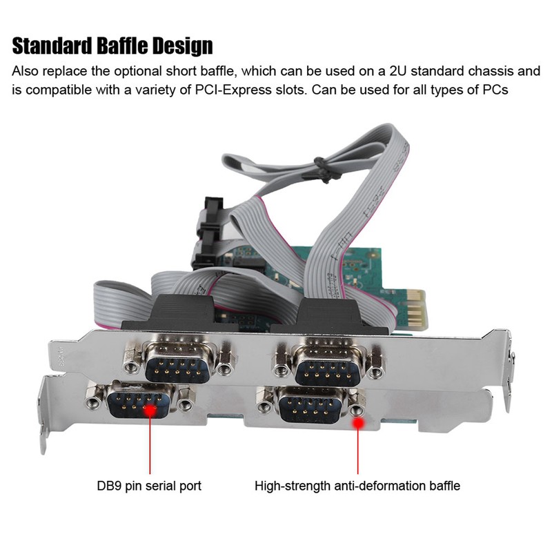 PCI-E to RS232 4 port Serial Port Converter PCI Express