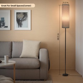 Frideko Floor Lamp for Bedroom, RGB Smart LED Bulb, 800LM, 3CCT&Brightness Dimmable, Music Sync& 16 Million DIY Colors, Bright Modern Corner Floor Lamps for Living Room, Foot Switch, Grey Lampshade