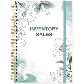 Inventory & Sales Log Book for Small Business – Inventory Ledger Book, Inventory Notebook, Order Tracker Book for Purchases, Sales & Reorders, 5.8" x 8.5", Teal Floral