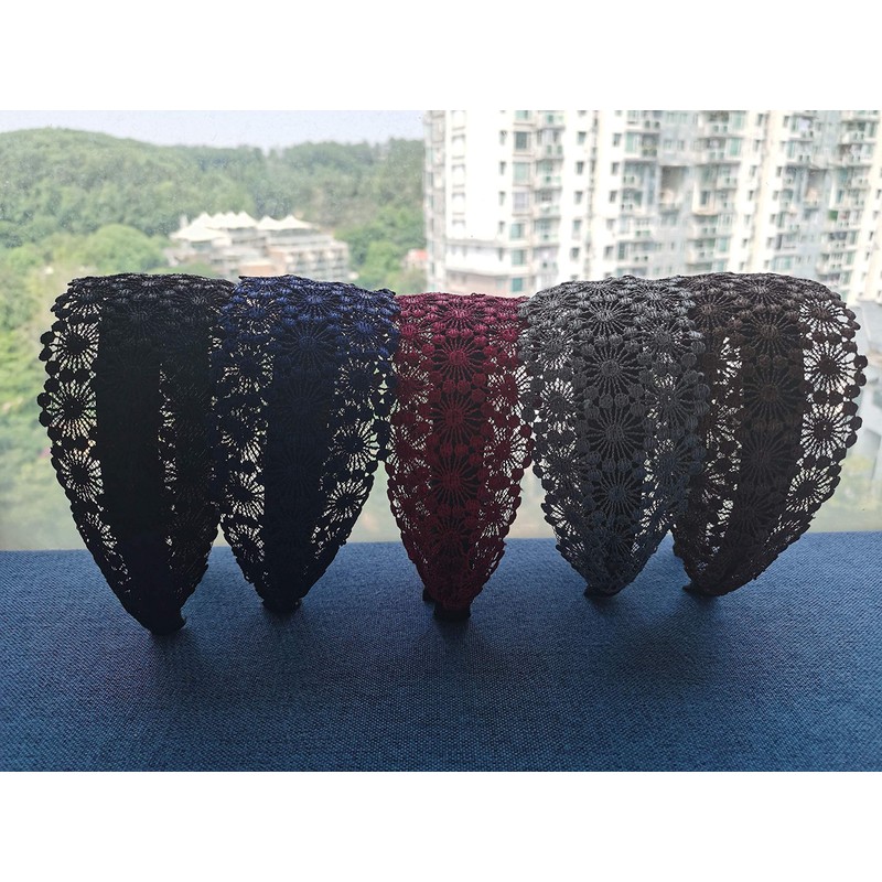 Diademas elásticas de encaje de 2.5 pulgadas de ancho con