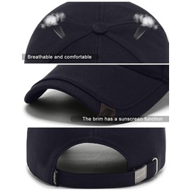CheChury Men Baseball Cap Adjustable Plain Embroidery Trucker Cap Sports Casual Cap for UK Breathable Sun Hat for Women Unisex,Navy