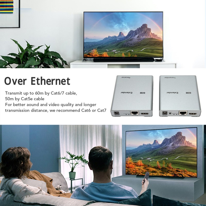 HD Multimedia Interface KVM USB Extender Over Cat5e/6 1080P HD