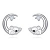 Dreamboat Koala Moon Stud Earrings for Women - 925 Sterling