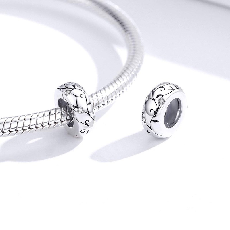 ARTCHARM Abalorios espaciadores de plata de ley 925 para pulseras