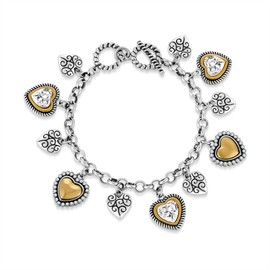 WOWORAMA Chunky Heart Charm Bracelet For Women Silver Gold Heart Chunky Statement Bracelet Trendy Link Chain Bracelets, One Size, Alloy, no gemstone