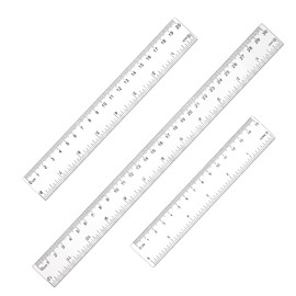 BOHUIZ 3 Pack Plastic Ruler Straight Ruler with Centimeters and Inches, Plastic Measuring Tool for Student School Office Drafting Tools (Clear, 6 Inch, 8 Inch, 12 Inch)