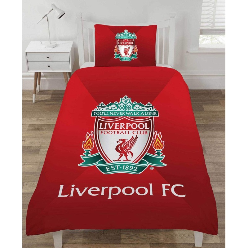 Liverpool Single Duvet Set Reversible Red Football Club Bedding with