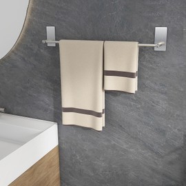 Vista Towel Rail for Gluing, 50 cm, Wall Mounted Towel Rail, Stainless Steel, Bathroom Towel Holder, No Drilling Required for Kitchen, Bedroom, Silver