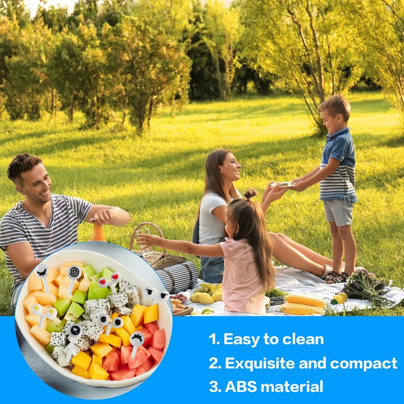Pack of 200 Fruit Forks Children, Mini Eyes Fruit Forks,