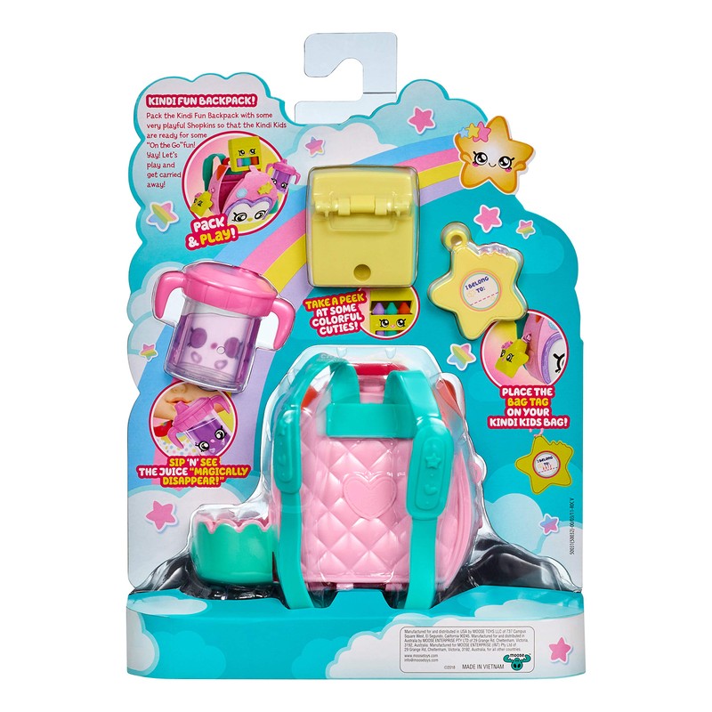 Kindi Kids Unisex N/A Owl Petkin Backpack and 3 Shopkins,