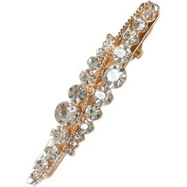 Rhinestone Hairclip Crystal Side Clip Hairpin Vintage Hair Barrette Clips Bridal Crystal Hair Clips Decorative Hair Accessories for Women Headdress (Golden, One size)