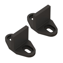 JUBEST Black Aluminum Floor Guide for Sliding Barn Door Hardware Set of 2, T Shape Guide, Floor Mounted, Install Easily