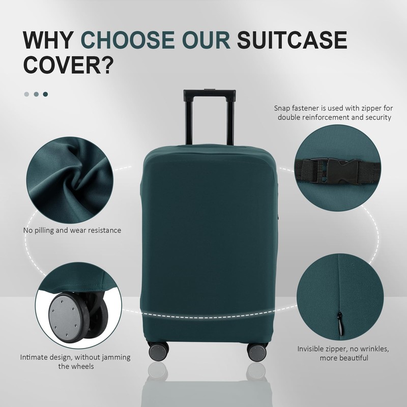 RainVillage Travel Luggage Cover - Scratch-Resistant Fit 19-33 Inch, Avocado