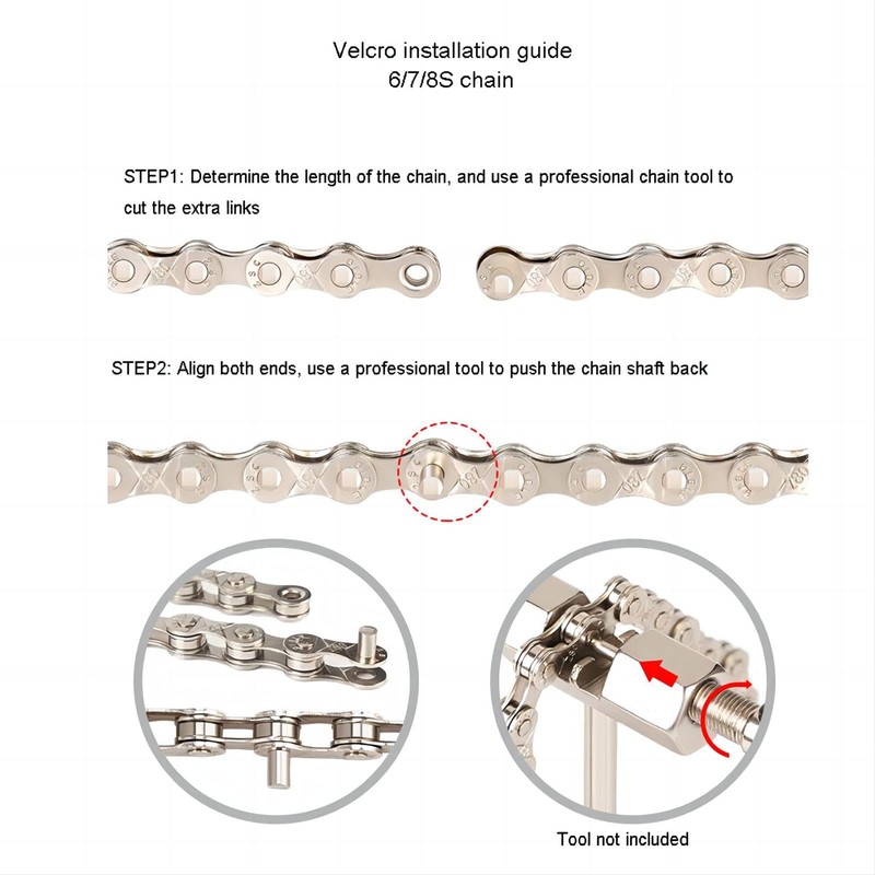Bicycle Chain 6/7/8 Speed 1/2 x 3/32 Inch 116 Links
