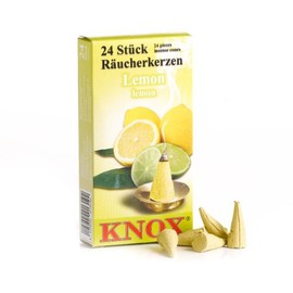 KNOX Incense Cones – Scent: Lemon – Quantity: 24 Pieces – Burning Time: Approx. 10-15 Minutes – Made in Germany