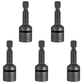 7/16-Inch Magnetic Hex Head Driver Bit w/Quick Change Shank - Used for Installing Screws, Nuts, Bolts, etc. - (5 PACK)