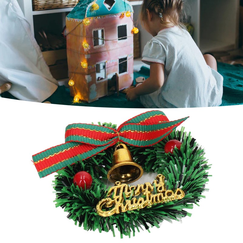 10Pcs Dollhouse Christmas Wreath Exquisite Colors Cute Life Scenes Miniature
