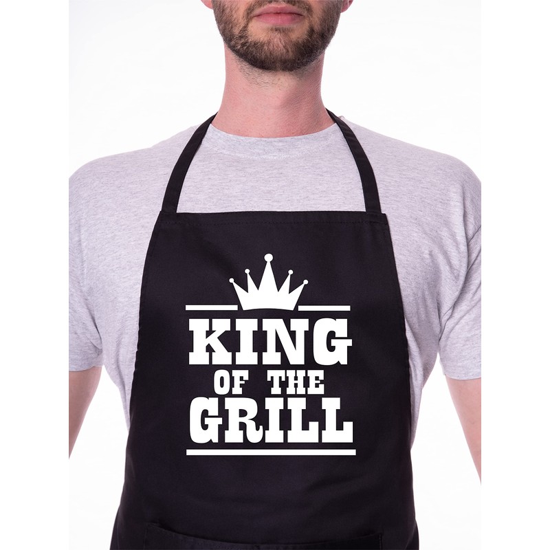 Print4U King Of The Grill BBQ Cooking Novelty Apron Black