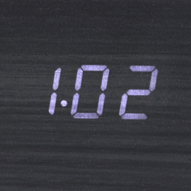 LED Wooden Alarm Clock Electronic Voice Control Temperature Date Table