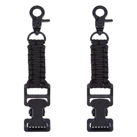 SUPERFINDINGS 2 Pcs Single-Head Tactical Glove Clip Workers' Glove Clip Glove Holder with Elasticized Snap Hook and Black Polyester Strap Gloves Hat Towel Keeper for Belt Bags Strap