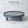 Beaded Wood Riser: Round Display Stand for Rustic Room Decor,