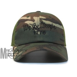 Military Imagine We The People 1776 2A US Flag Hat Army Camo M81 Micro Mesh Tactical Cap