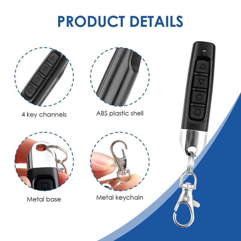 3 Pcs 433MHz Copy Remote Opener, 4 in 1 Remote