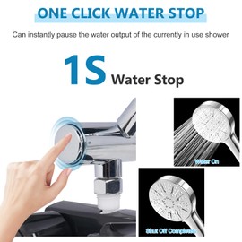 ARNONJABBOK RV Shower Set，6-Function High-Pressure Shower Head，RV Shower Head with Hose and On Off Switch ，Travel Trailer, Motorhome and Boat and Camper Must Have RV Accessories Replacement Part