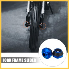 REPAIROCK Pair Motorcycle Wheel Front Fork Frame Sliders Falling Protection Blue Universal Auto Replacement Parts