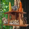 SOONHUA Hanging Squirrel Feeder, Wooden Squirrel Feeder for Outside, Squirrel