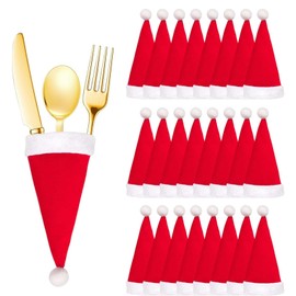 24 pieces mini Christmas hats, cutlery holder Christmas, small Christmas hats, Christmas hats, mini Christmas hat, mini Santa hat, Christmas hats for bottles, Christmas hat small