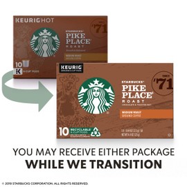 Starbucks Medium Roast K-Cup Coffee Pods — Pike Place Roast for Keurig Brewers — 6 boxes (60 pods total)