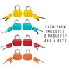 Coloured Travel Padlock 2 pk