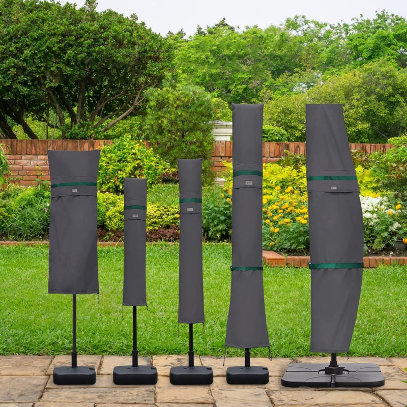 Sekey Double Parasol Protective Cover with Pole, Cover for Garden