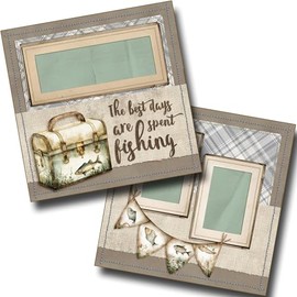 Best Days Fishing -Premade Scrapbook Layout - EZ Layout 25-012