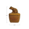 Creative Co-Op Stoneware Jar with Tiger Handle and Lid with