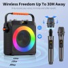 JYX Portable Wireless Speaker Karaoke Machine with 2 Microphones and