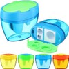 VONJUMA 4 Pcs Pencil Sharpener with Container 3-Hole Pencil Sharpener