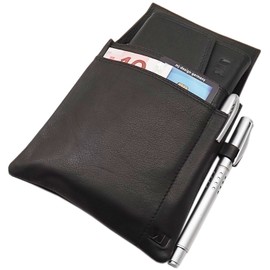 myledershop LEDER KELLNERHOLSTER KELLNERHALFTER KELLNERTASCHE GÜRTELTASCHE HOLSTER HALFTER MJ-DESIGN-GERMANY KALBSLEDER SCHWARZ