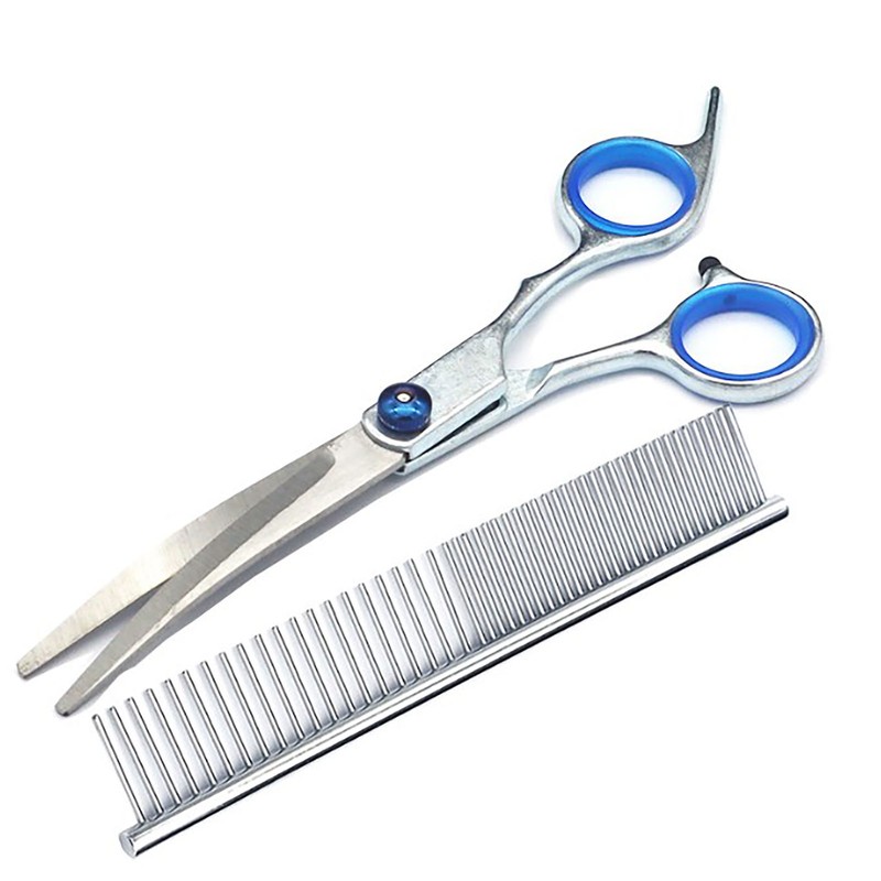 Dog Grooming Scissors Kit Stainless Steel Comfortable Adjustable Screw Professional