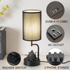Dreamholder Table Lamp with 3 USB Charging Ports, Modern Desk