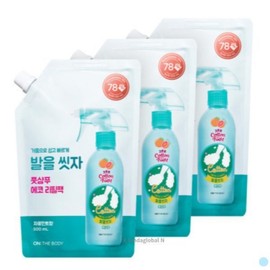 On the Body Let's Wash Your Feet Cotton Foot Shampoo Grapefruit Scent Refill, 3 Pieces, 3 Pieces, 500ml / 온더바디발을씻자코튼풋샴푸자몽향리필, 3개입, 3개, 500ml