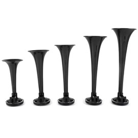 Ineedup 12V 150dB 5 Trumpet Electric Musical Electric Train Car Air Horn with Compressor for Trucks Cars Vans Boats RVs SUVs Black