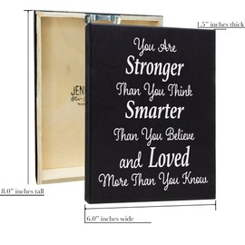 JennyGems You Are Stronger Than You Think Sign Wooden Sign and Inspirational Decor, Positive Friend Gift and Wall Hanging, Made in USA