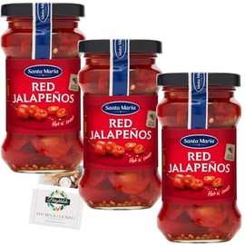 Jarred Jalapenos Bundle with Santa Maria Red Jalapenos 200g 3 Pack + Brightdale Kitchen Booklet