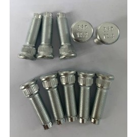 10 PCS 610-260 Rear 1/2-20 Serrated Wheel Stud - .618 in. Knurl, 1-13/16 in. Length Compatible with Select Ford Ranger Bronco Country Custom E150/Lincoln/Mercury Models D6AZ1107A
