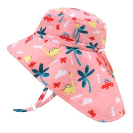 Duoyeree UV Protection Toddler Sun Hat - UPF 50+ Beach & Summer Hat for Kids - Wide Brim Hat for Boys & Girls(6-24M)
